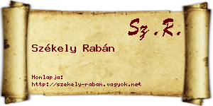 Székely Rabán névjegykártya